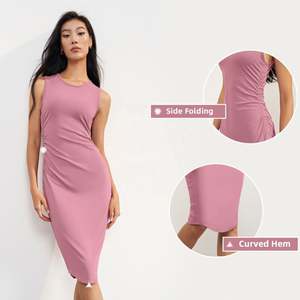 Mujeres Sports <span class=keywords><strong>Tennis</strong></span> Femme Sans manches Quotidien Jumper Jupe Femmes Côté Pliant Robe <span class=keywords><strong>Tennis</strong></span> Une Pièce - Product Image 4