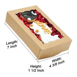 Long Cookie Boxes with <b>Clear</b> Window Small White Cookie Boxes Bakery Treat Boxes for Dessert, Donuts, Pie, Candy, Macaroo - Product Image 4