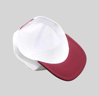 Gorra Deportiva Personalizada de 5 Paneles, Impermeable, Transpirable, con Cierre a Presión, Perforaciones Decorativas Láser, Perfil Alto, Cuerda, Bicolor
