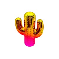Mug en plastique en forme de cactus 20oz avec couvercle, finition électroplaquée, réutilisable, jetable, pour fêtes et événements, logo personnalisé, vente en gros