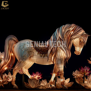 Lanterna del Festival di anno del cavallo cinese con la lanterna del fiore di loto SGL165 mostra di luce dello Zoo di festa - Product Image 6