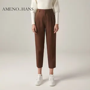 2021 Simple style women brown Harem pants casual loose trousers women sweatpants