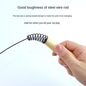 CFA级木柄钢丝塑料猫玩具铃互动式防闷可拆卸替换头耐用 - Product Image 2