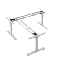 Table d'ordinateur portable de réunion réglable en hauteur Angle en métal réglable 3 jambes cadre de bureau électrique debout en forme de L