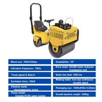 Compacteur vibrant à double tambour de 0,68 tonne avec moteur et alternateur de 5,5 kW, mini-rouleau compresseur pour petites routes