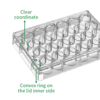 Plaque de culture cellulaire médicale de laboratoire, jetable, stérile, en plastique, fond plat, 24 puits, plaque multi-puits ELISA