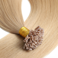 Extensions de cheveux à kératine avec logo personnalisé OEM, invisibles, sans couture, double épaisseur, 100% cheveux humains Remy, 18-26 pouces