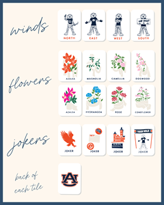 Juego de Mahjong Americano Premium Auburn Alumni, 160 Fichas, con Grabado de War Eagle, Aubie, Tiger y Samford Hall, Regalo para el Día del Partido - Product Image 1