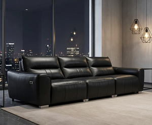 Modern Luxury Power Recliner Leather Sofa Set 3 Seater Smart Electric Living Room Sofa with USB Charging Port for Home & Office - Product Image 1