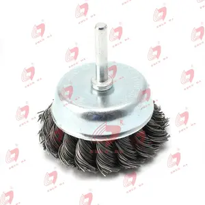 High Performance Polishing Twist Shaft Knot Brush Escova De Copo De Arame De Aço Inoxidável