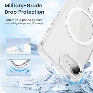 Étui pour <span class=keywords><strong>iPhone</strong></span> 16e HMJ, transparent magnétique, PC rigide, TPU souple, dos rigide transparent, <span class=keywords><strong>coque</strong></span> pour <span class=keywords><strong>iPhone</strong></span> 16e, étuis pour téléphone portable - Product Image 2