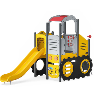 Toboggan extérieur pour enfants, équipement de jeu de bulldozer avec panneau en plastique pour la maternelle ou la communauté - Product Image 1