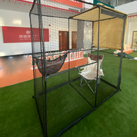 Cage pour chat de renfort de fil d'acier noir de nylon mobile détachable pratique à l'épreuve des UV de vente chaude