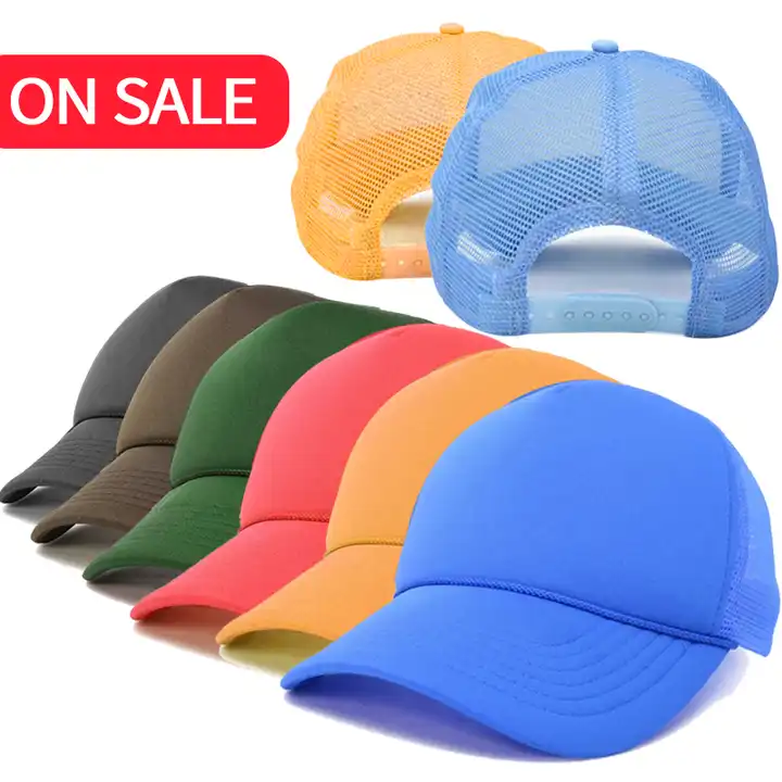 BLANK 6 PANEL MESH TRUCKER SNAPBACK BALL CAP