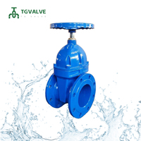 Vanne à boisseau sphérique en fonte ductile avec revêtement époxy DIN3352 F4 PN10 DN100-DN400 à bride EPDM époxy bleu pour système d'égout