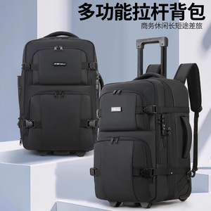 Oxford Cloth Trolley Case <b>Large</b> Capacity <b>Black</b> Business Travel <b>Backpack</b> With Wheels And Zipper Closure Spring 2026 - Product Image 4
