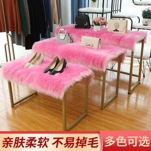Tapis rectangulaire en fausse fourrure, antidérapant, lavable en machine, style moderne, pour présentoir de magasin de vêtements - Product Image 3