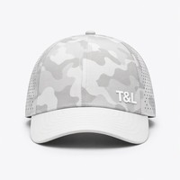 Casquette de baseball imperméable à 6 panneaux avec logo personnalisé en vinyle T&L, style Techwear Performance, Gorras Camouflage Mesh réglable, vente en gros