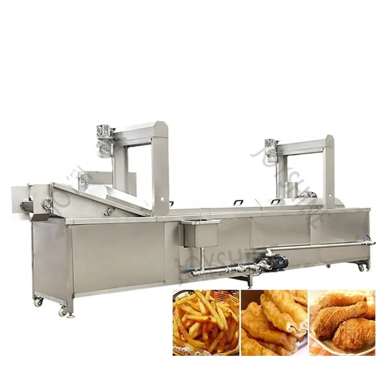 Profesyonel fabrika kaynağı endüstriyel gaz fritöz otomatik manyok tortilla cips kızartma makinesi