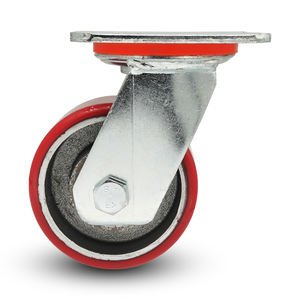 6-Zoll-Industrierollen Heavy Duty No Noise Polyurethan-Rad rollen mit drehbarer Brems platte - Product Image 1