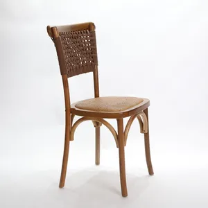 China Wholesale Wedding fruit wood wooden cane back wedding Chair with rope seat