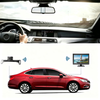 Moniteur de voiture numérique sans fil de 4,3 pouces avec deux supports de montage + kit caméra de recul - AHD, compatible universellement avec les voitures, les camions, les fourgonnettes