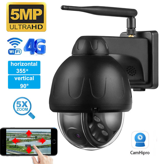 Camhi Outdoor 8MP 4G IP66 Full Metal POE WIFI Dome Camera 5MP CMOS IR 50m Ptz Network Full-Color H.265 Supports Memory Card