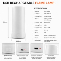 Lampe de table LED à flamme rechargeable par USB, lumière d'ambiance à capteur de gravité, lampe de bureau décorative magnétique suspendue avec télécommande