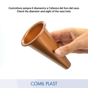 Jarrón de Plástico de Estilo Europeo COMIL PLAST C05 de la Mejor Calidad, Repuesto para Mausoléo o Cripta, Moldeado por Inyección, Color Cobre, Altura 5.3 - Product Image 5