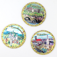 Aimant de réfrigérateur personnalisé en gros, souvenir de Monaco, autocollant en aluminium pour réfrigérateur, cadeau touristique