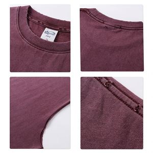 <span class=keywords><strong>2025</strong></span> à la mode hommes Vintage débardeur lavage à l'acide sans manches impression personnalisée T-shirts - Product Image 3
