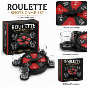 Juego de <span class=keywords><strong>Ruleta</strong></span> para Beber con 4 Vasos de Chupito, Juego de Mesa con Rueda Giratoria para Fiestas de Adultos, Juego de Bar para Noche de Casino, Regalo - Product Image 2