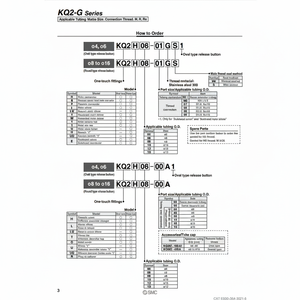 นิวเมติก SMC ฟิตติ้งแบบ one-touch KQ2V08-03GS ชิ้นส่วนนิวเมติก - Product Image 1