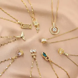 PUSHI nouveau collares para mujer luxe en acier inoxydable collier bijoux femmes accessoires collier lot mixte en vrac