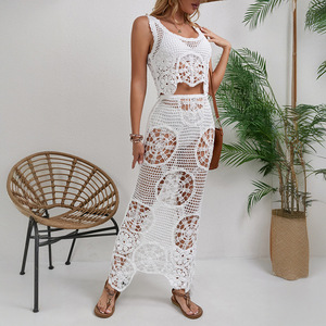 Nouvelle Robe <span class=keywords><strong>de</strong></span> Plage Femme Couleur Unie Sexy Transparente Évidée <span class=keywords><strong>Maillot</strong></span> <span class=keywords><strong>de</strong></span> <span class=keywords><strong>Bain</strong></span> Bikini Protection Solaire Tenue <span class=keywords><strong>de</strong></span> Vacances - Product Image 2