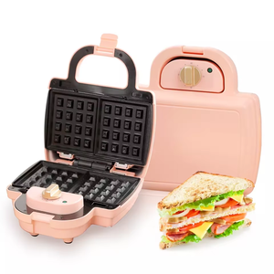Anbolife Mini gaufrier électrique rotatif <span class=keywords><strong>pas</strong></span> <span class=keywords><strong>cher</strong></span>, 3 emplacements, en acier inoxydable, avec <span class=keywords><strong>grille</strong></span>-sandwich amovible, pour usage domestique - Product Image 4