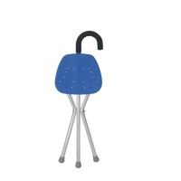 Canne de marche portable avec siège, capacité 100 kg, antidérapante, trépied, chaise pour l'extérieur