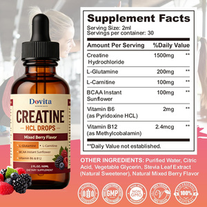 Gotas Líquidas de Creatina Personalizadas de Fábrica, OEM ODM, Marca Privada, Alta Solubilidad, Sin Hinchazón, Aumento de Masa Muscular, Nutrición Deportiva, Salud - Product Image 2