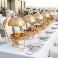 FANITF Chauffe-plat en acier inoxydable avec couvercle suspendu 8L, chauffage continu à l'alcool, options multicolores pour banquets hôteliers
