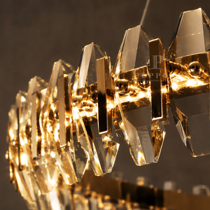 Contemporary Circular Ring Cut <b>Crystal</b> <b>Chandelier</b> LED Suspension <b>Light</b> For Entrance Hall Space - Product Image 3