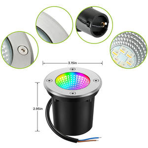 Projecteur <span class=keywords><strong>LED</strong></span> <span class=keywords><strong>Encastrable</strong></span> RGB 10W pour <span class=keywords><strong>Sol</strong></span> Extérieur, Étanche, Lumière Souterraine pour Cour, Marche, Parc, Allée et Chemin, Lampe de <span class=keywords><strong>Sol</strong></span> 110V - Product Image 2