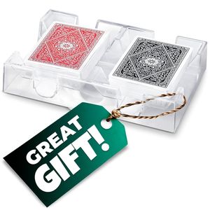 Porta Cartas Acrílico de Doble Cubierta Burius, Giratorio 360 Grados, para Accesorios de Póker y Casino, Cartas de Juego - Product Image 1