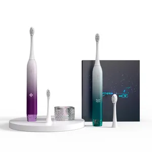 Capteur de pression allumer la brosse à dents 4 pack tête de brosse IPX8 contrôle tactile brosse à dents électrique sonique avec étui de voyage