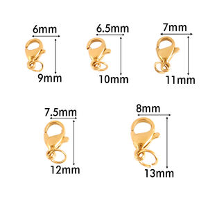 30pcs ואקום 18k מצופה זהב נירוסטה 316l clips עבור תכשיטים עשיית diy שרשרת diy - Product Image 2