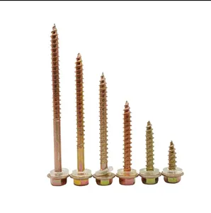 Tapered wood screw with outer hexagonal pointed head drilling tail fastening screw