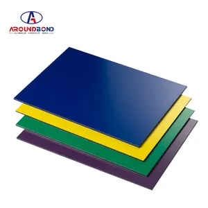 Hoja ACP decorativa para pared interior/exterior, paneles compuestos de aluminio, color sólido