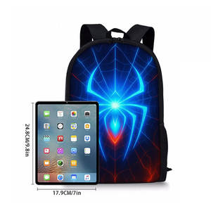 Mochila Escolar 3D <span class=keywords><strong>de</strong></span> Dibujos Animados con Diseño <span class=keywords><strong>de</strong></span> Araña Azul para Niños y Niñas, Ideal para Impresión por Sublimación - Product Image 6
