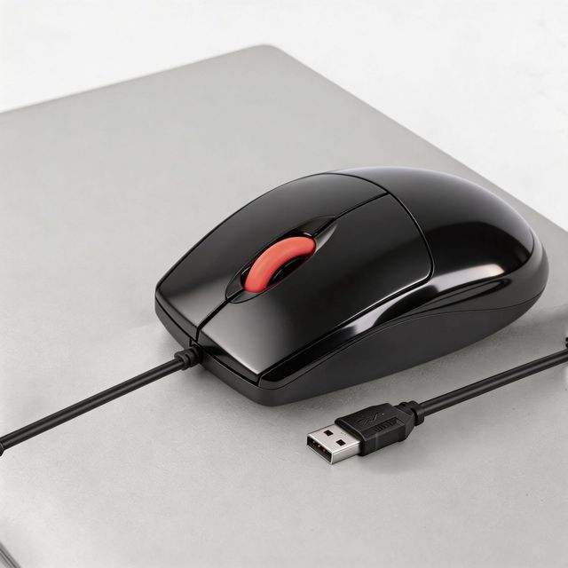 USB Optical Ergonomic Wired Mouse for Universal Desktop Computer All-in-One Office Use