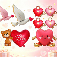 Nouveaux ballons en aluminium en forme de cœur d'ours pour la Saint-Valentin, pour les mariages et la décoration de la Saint-Valentin