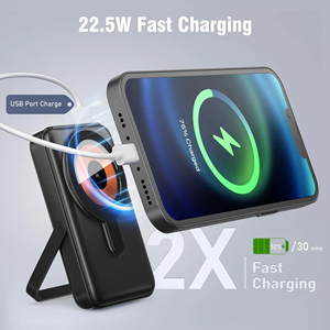 Banco de energía inalámbrico magnético PD 22,5 W de carga rápida <span class=keywords><strong>Mag</strong></span> con soporte seguro plegable y pantalla digital <span class=keywords><strong>PowerBank</strong></span> 10000mAh para iPhone - Product Image 2